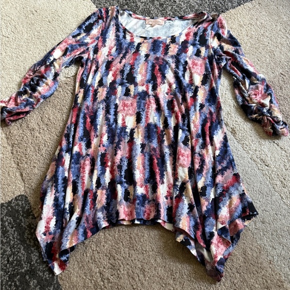 Philosophy Women Blouse 3/4 sleeves Rushed Bohemian Floral multicolor - medium - Picture 1 of 3